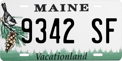 ME license plate 9342SF