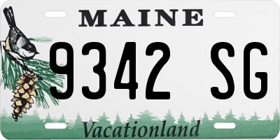 ME license plate 9342SG