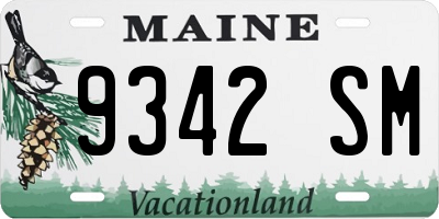 ME license plate 9342SM
