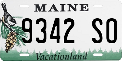 ME license plate 9342SO