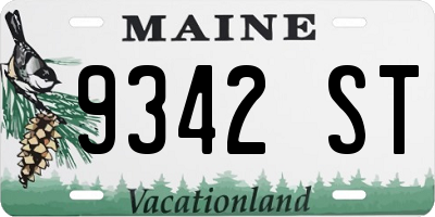 ME license plate 9342ST