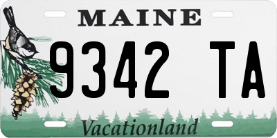 ME license plate 9342TA