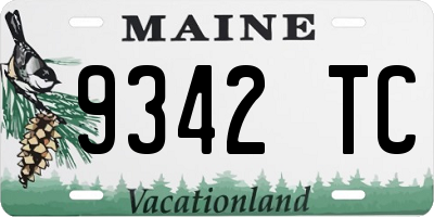 ME license plate 9342TC