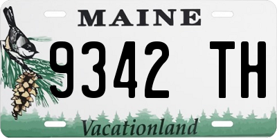 ME license plate 9342TH