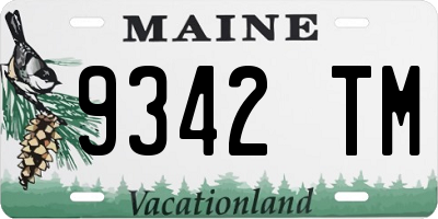 ME license plate 9342TM