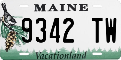 ME license plate 9342TW