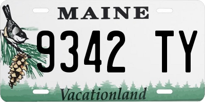 ME license plate 9342TY