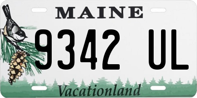 ME license plate 9342UL