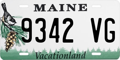 ME license plate 9342VG