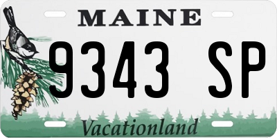 ME license plate 9343SP