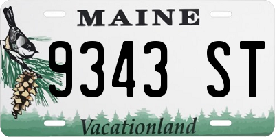 ME license plate 9343ST