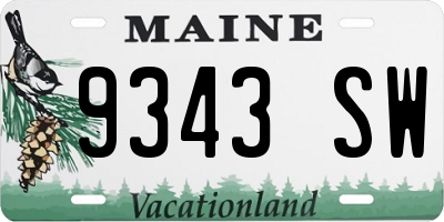 ME license plate 9343SW