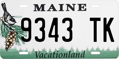 ME license plate 9343TK