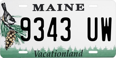 ME license plate 9343UW