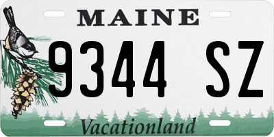 ME license plate 9344SZ