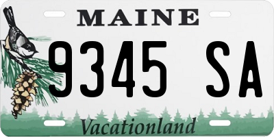 ME license plate 9345SA