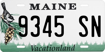 ME license plate 9345SN