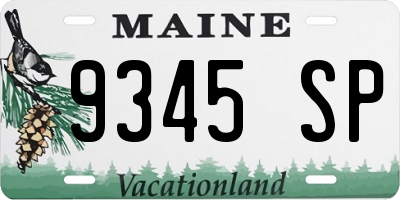 ME license plate 9345SP