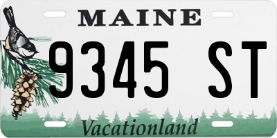 ME license plate 9345ST