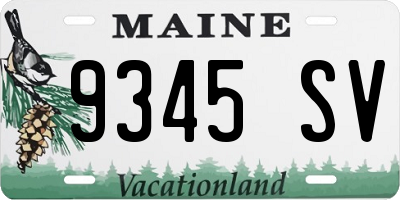 ME license plate 9345SV