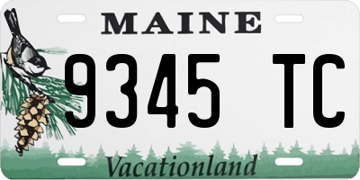 ME license plate 9345TC