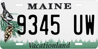 ME license plate 9345UW