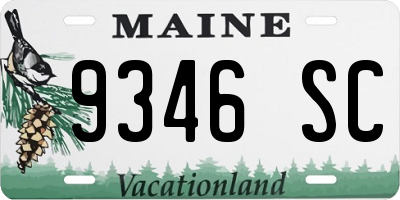 ME license plate 9346SC