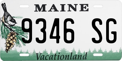 ME license plate 9346SG