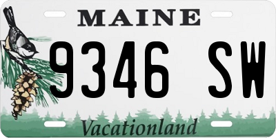 ME license plate 9346SW