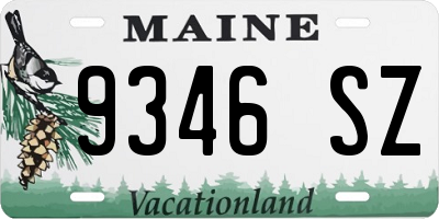 ME license plate 9346SZ