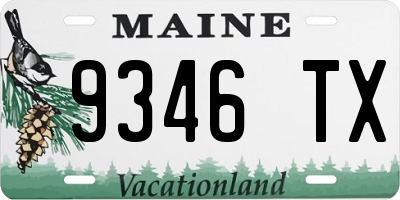ME license plate 9346TX
