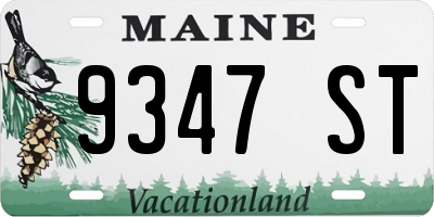 ME license plate 9347ST