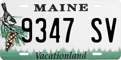 ME license plate 9347SV