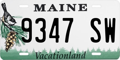 ME license plate 9347SW