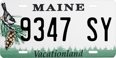 ME license plate 9347SY