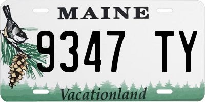 ME license plate 9347TY
