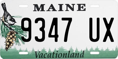 ME license plate 9347UX
