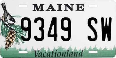 ME license plate 9349SW
