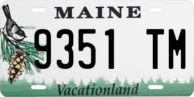 ME license plate 9351TM