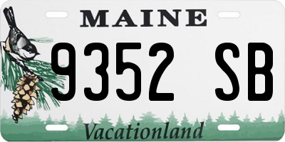 ME license plate 9352SB