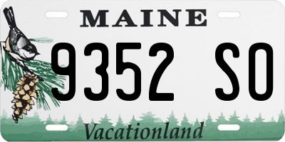 ME license plate 9352SO