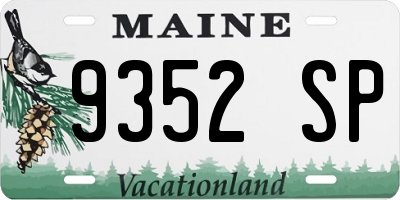 ME license plate 9352SP