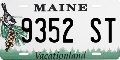 ME license plate 9352ST