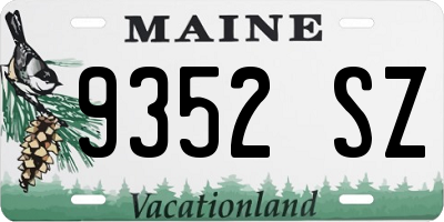ME license plate 9352SZ