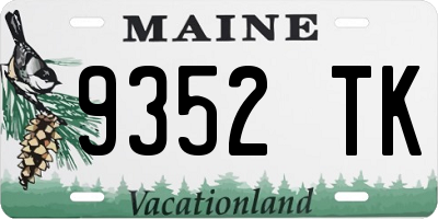 ME license plate 9352TK
