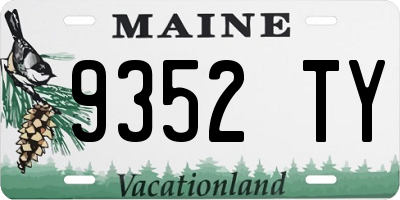 ME license plate 9352TY