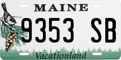 ME license plate 9353SB