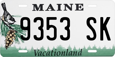 ME license plate 9353SK