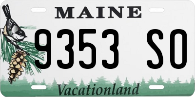 ME license plate 9353SO