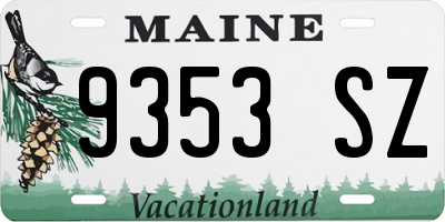 ME license plate 9353SZ